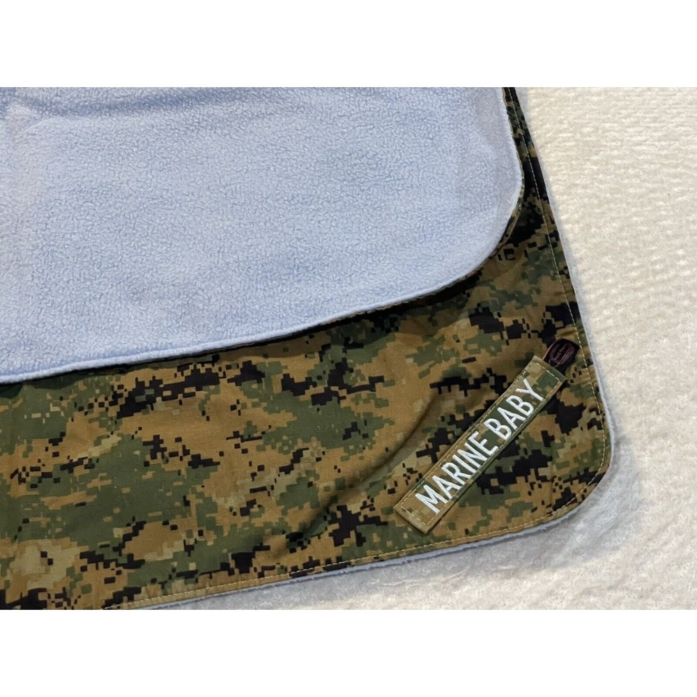 Marine Baby Camo Fleece Blanket Unisex OS Green Digital Camouflage Reversible